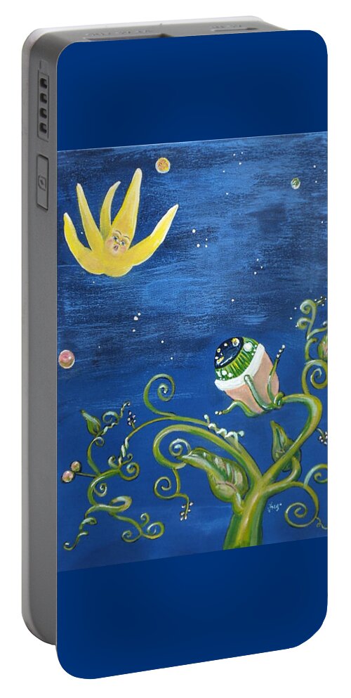 Surreal Portable Battery Charger featuring the painting Falling Star and Venus Eyesnap by Vicki Noble