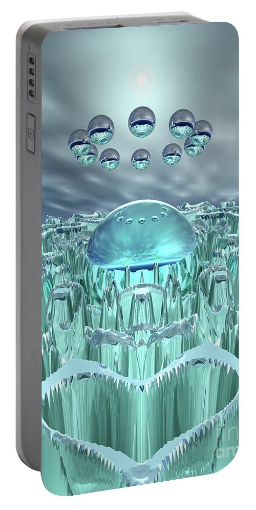 Fractal Portable Battery Charger featuring the digital art Fantasy Fractal by Phil Perkins