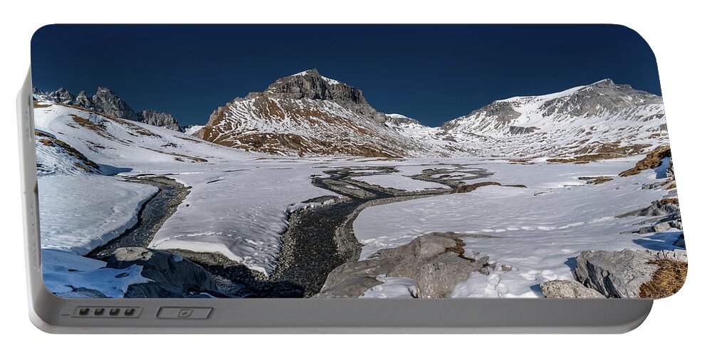 Panorama Portable Battery Charger featuring the photograph Fascinating High Alpine Plain by Stan Weyler