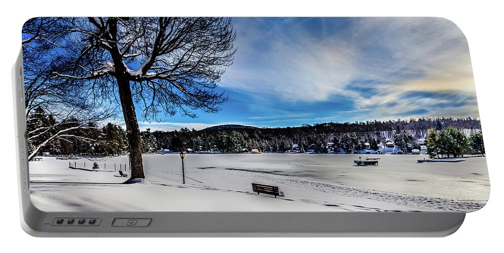 February In Old Forge Portable Battery Charger featuring the photograph February in Old Forge by David Patterson