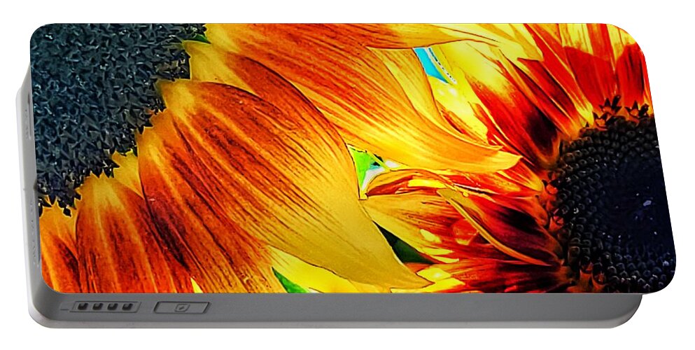Sunflower Portable Battery Charger featuring the photograph Feel the Flow by Terry Ann Morris