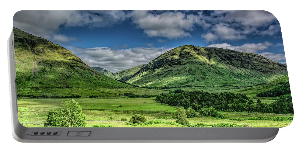 Scotland Portable Battery Charger featuring the photograph Feeling High in the Highlands by Marcy Wielfaert