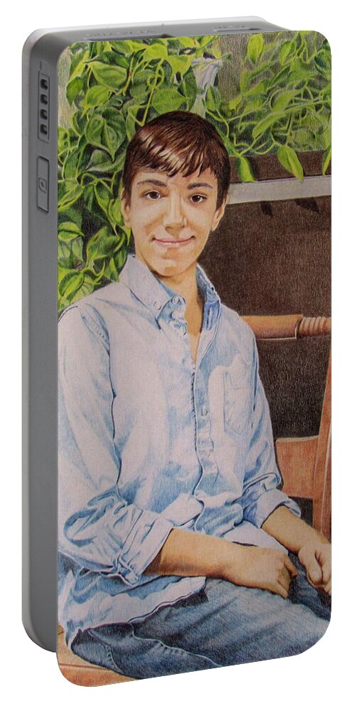 Portrait Portable Battery Charger featuring the drawing Feeling the Afternoon Vibe by Kelly Speros