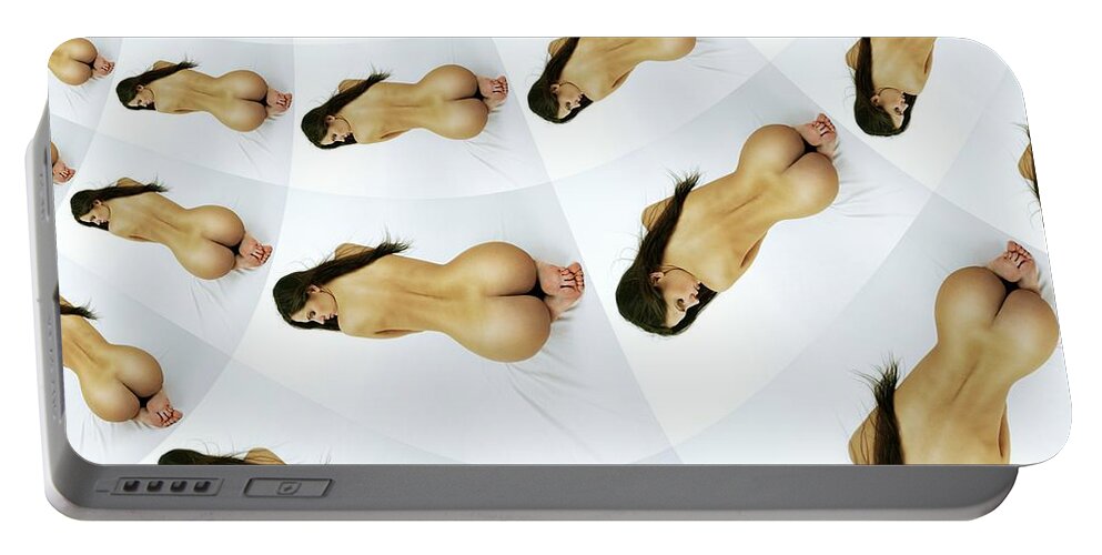 Naked Portable Battery Charger featuring the digital art Feminine Harmony by Stephane Poirier