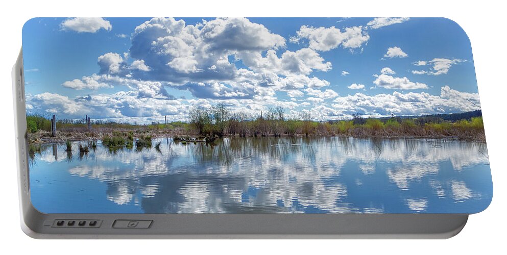 Tree Portable Battery Charger featuring the photograph Fern Hill Pond by Loyd Towe Photography