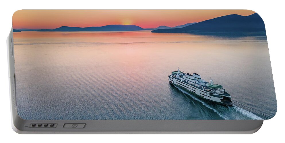 Sunset Portable Battery Charger featuring the photograph Ferry Sunset 2 by Michael Rauwolf