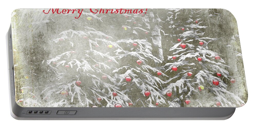 Tree Portable Battery Charger featuring the photograph Festive Forest by Kathy Bassett