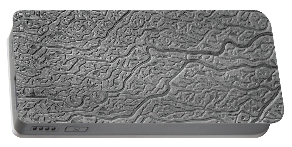 Abstract Portable Battery Charger featuring the photograph Fidalgo Bay Low Tide by Michael Rauwolf