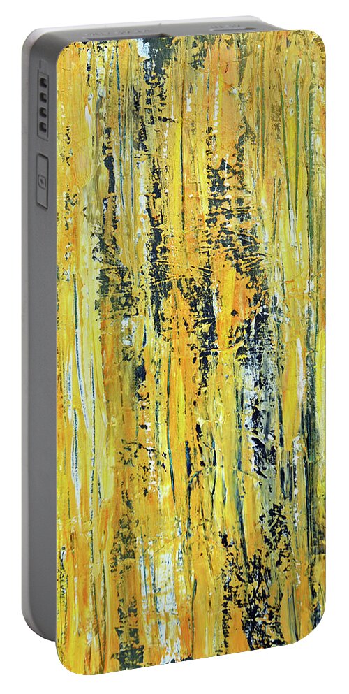 Abstract Portable Battery Charger featuring the painting Fields of Gold by Dick Richards