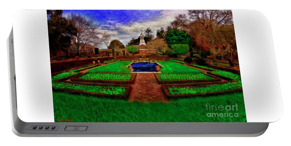Filoli Garden Portable Battery Charger featuring the photograph Filoli Sunken Garden And Clock Tower by Blake Richards