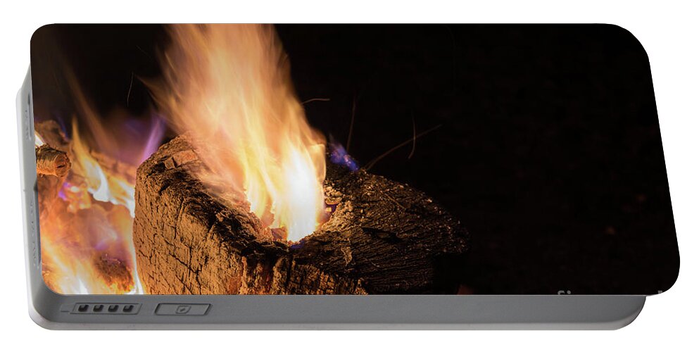 Fire Portable Battery Charger featuring the photograph Fire and flames 11 by Adriana Mueller