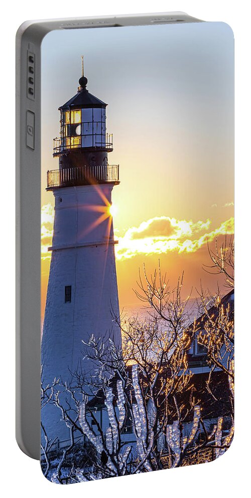 Maine Portable Battery Charger featuring the photograph Fire and Ice by Colin Chase