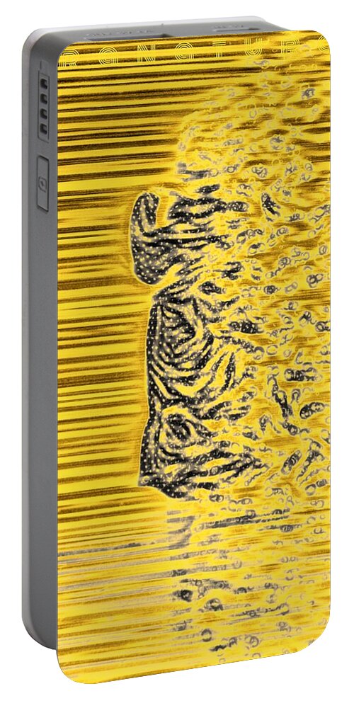 Abstract Portable Battery Charger featuring the digital art FiRE by Auranatura Art