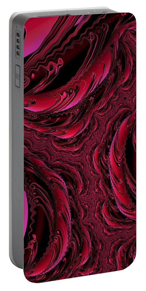 Fractal Portable Battery Charger featuring the digital art Fire Element #4 by Mary Ann Benoit