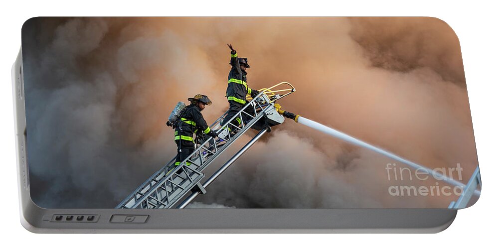 Fire Portable Battery Charger featuring the photograph Fire Fighters by Jim West