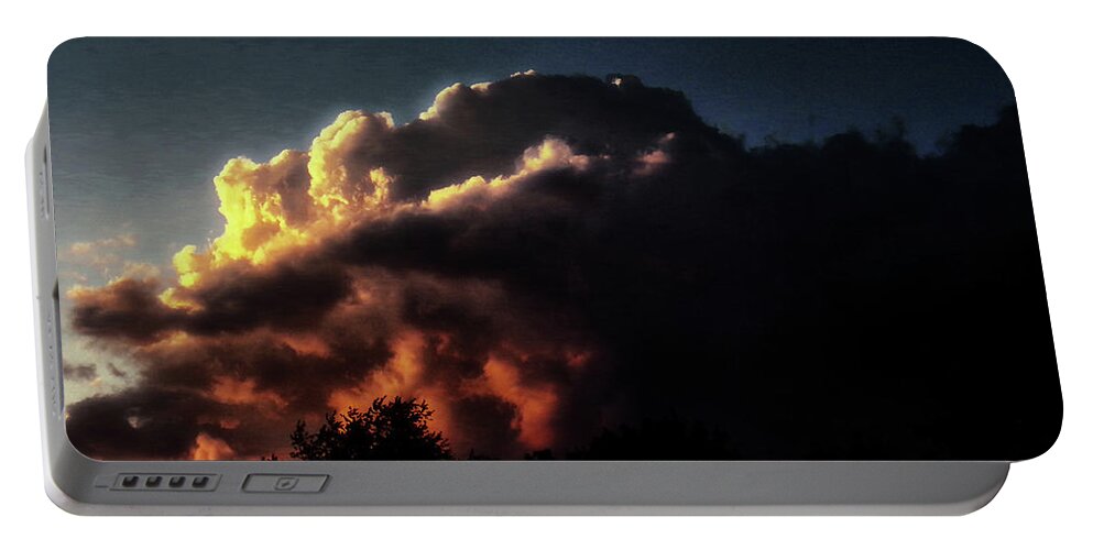 Sunset Portable Battery Charger featuring the photograph Fire in the Sky by Christopher Reed