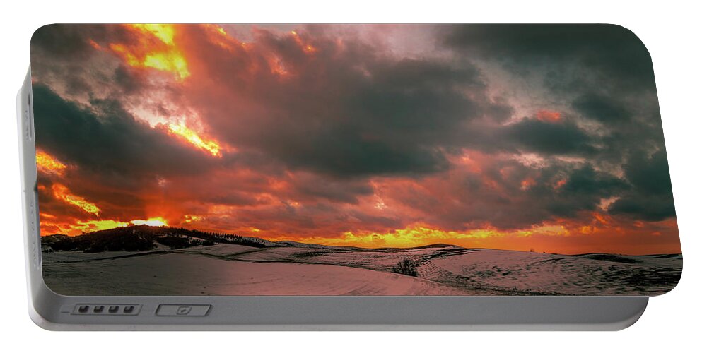 Fire In The Sky Portable Battery Charger featuring the photograph Fire in the Sky by David Patterson