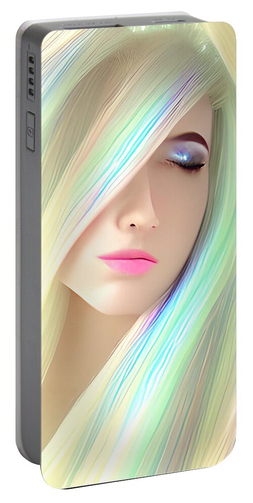 Healer Portable Battery Charger featuring the digital art First Angelic Beauty by Shawn Dall
