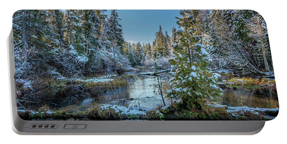 Footsore Fotography Portable Battery Charger featuring the photograph First Snow by Gary McCormick