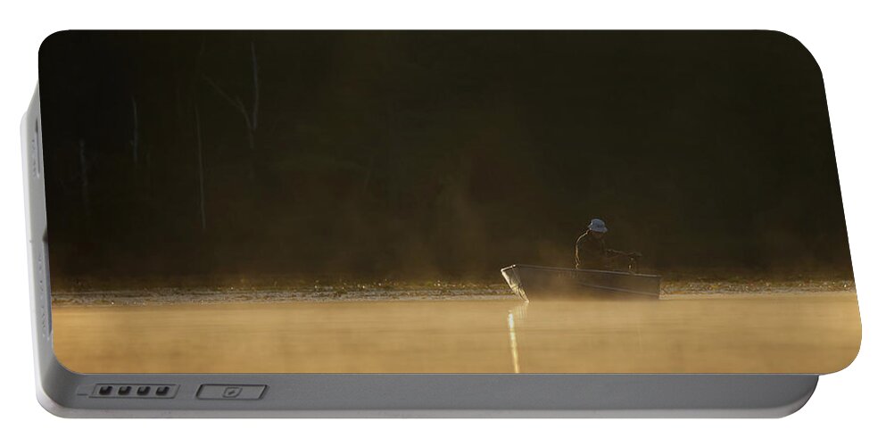 Boat Portable Battery Charger featuring the photograph Fisherman by Brook Burling