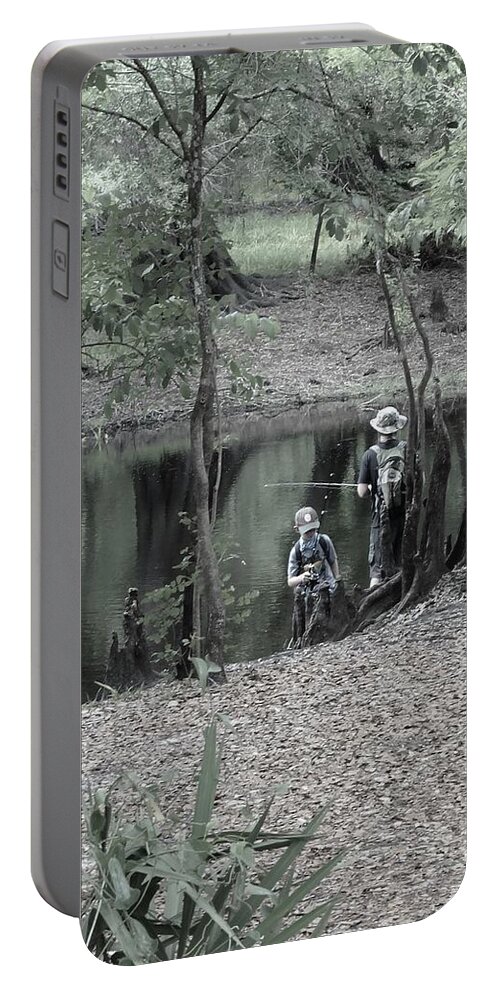Fishing Portable Battery Charger featuring the photograph Fishing Future Memories by Lizette Tolentino
