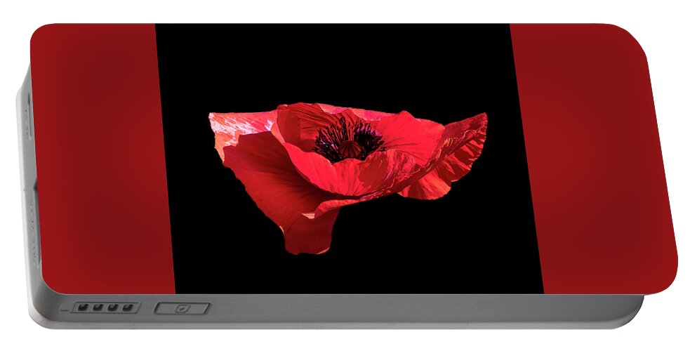 Poppy Portable Battery Charger featuring the photograph Flamenco Poppy by Cheri Freeman