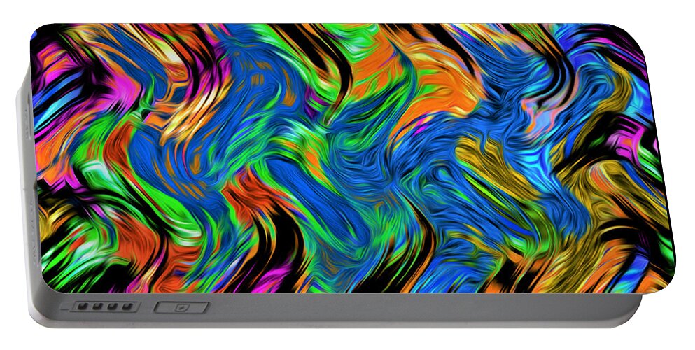 Abstract Portable Battery Charger featuring the digital art Flames of Passion - Abstract by Ronald Mills