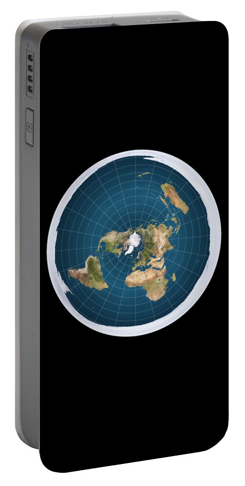 Funny Portable Battery Charger featuring the digital art Flat Earth by Flippin Sweet Gear