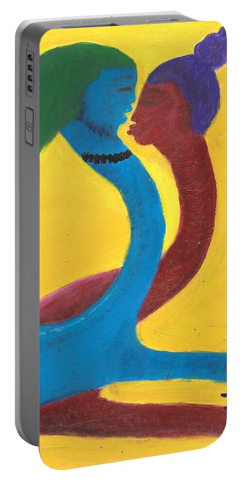 Man Portable Battery Charger featuring the painting Fleshing by Esoteric Gardens KN