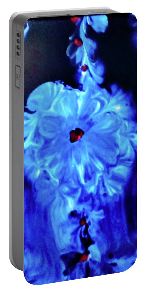 Float Portable Battery Charger featuring the painting Floating flowers by Anna Adams