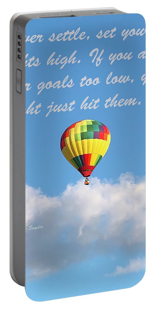 Floating Portable Battery Charger featuring the photograph Floating on a Floating Cloud Text by Barbara Snyder