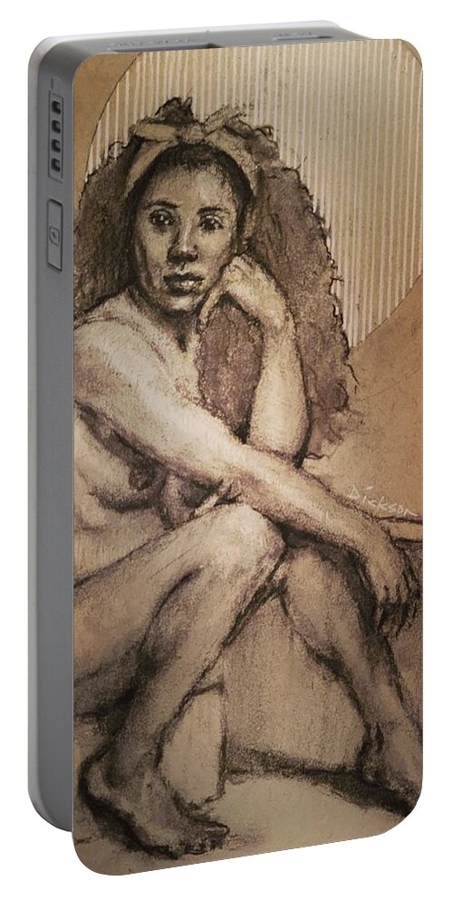  Portable Battery Charger featuring the painting Flora by Jeff Dickson