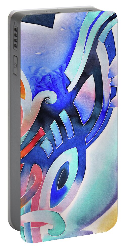 Russian Artists New Wave Portable Battery Charger featuring the tapestry - textile Floral Design Abstract Fragment 2 by Tatiana Koltachikhina
