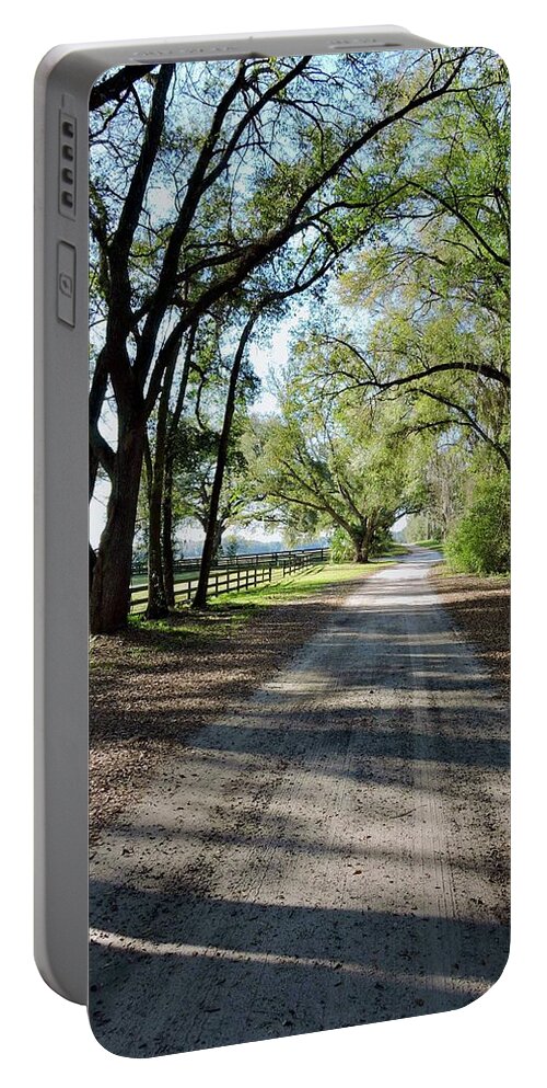 Florida Country Road Portable Battery Charger featuring the photograph Florida Country Road by Warren Thompson
