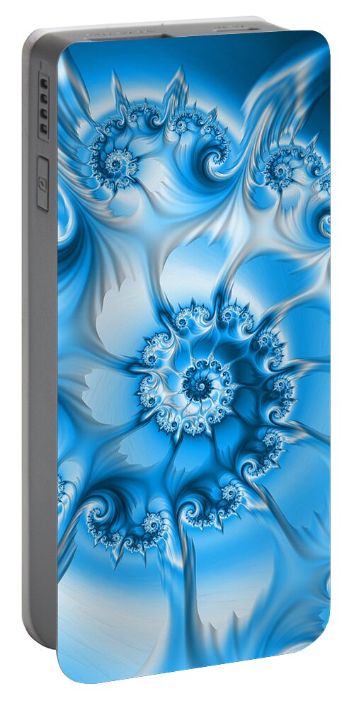 Fractal Portable Battery Charger featuring the digital art Flow #4 by Mary Ann Benoit