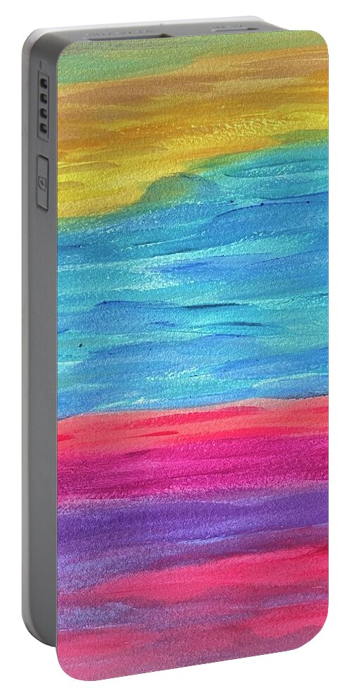 Oil Portable Battery Charger featuring the pastel Flow by Lisa White