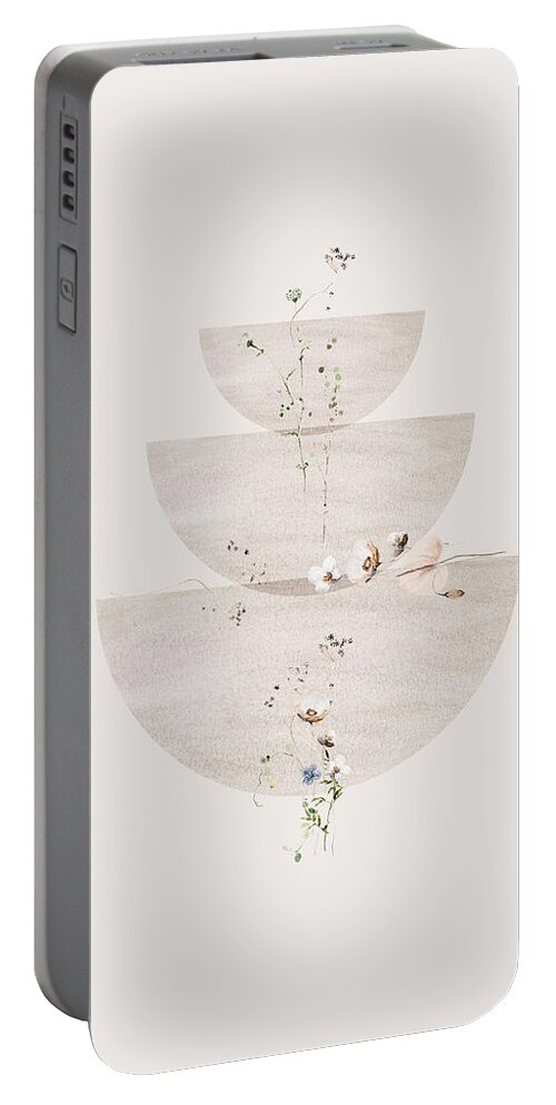 Pressed Flowers Portable Battery Charger featuring the photograph Flower Fountain Watercolor by Georgia Clare