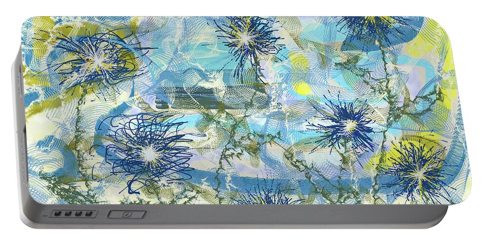 Digital Portable Battery Charger featuring the painting Flower Garden #8 by Christina Wedberg