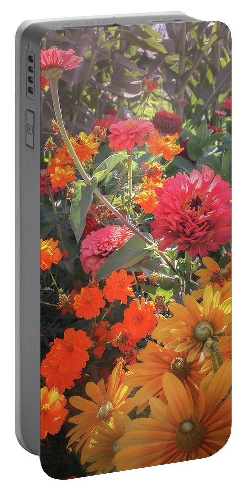 Flowers Portable Battery Charger featuring the photograph Flower Garden by Sally Bauer
