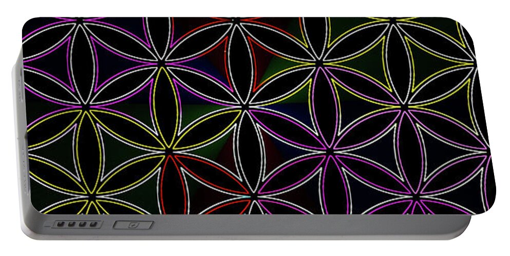 Flower Of Life Portable Battery Charger featuring the digital art Flower Of Life_4 by Az Jackson