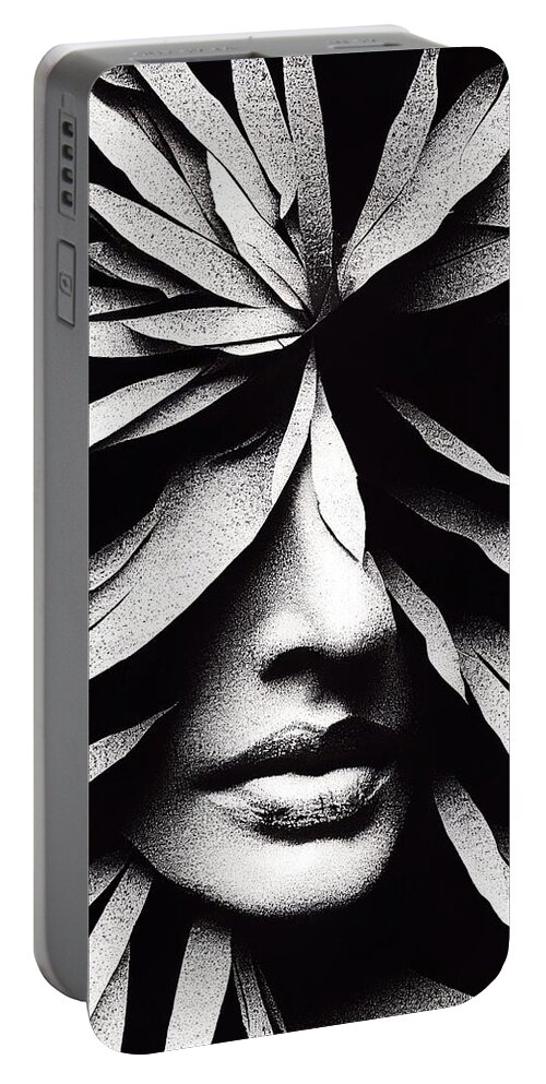 Flower Portable Battery Charger featuring the digital art Flower Woman by Nickleen Mosher