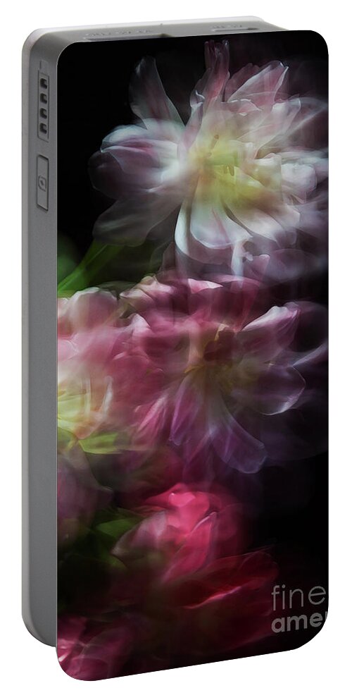 Tulips Portable Battery Charger featuring the photograph Flowing Tulips by Neala McCarten