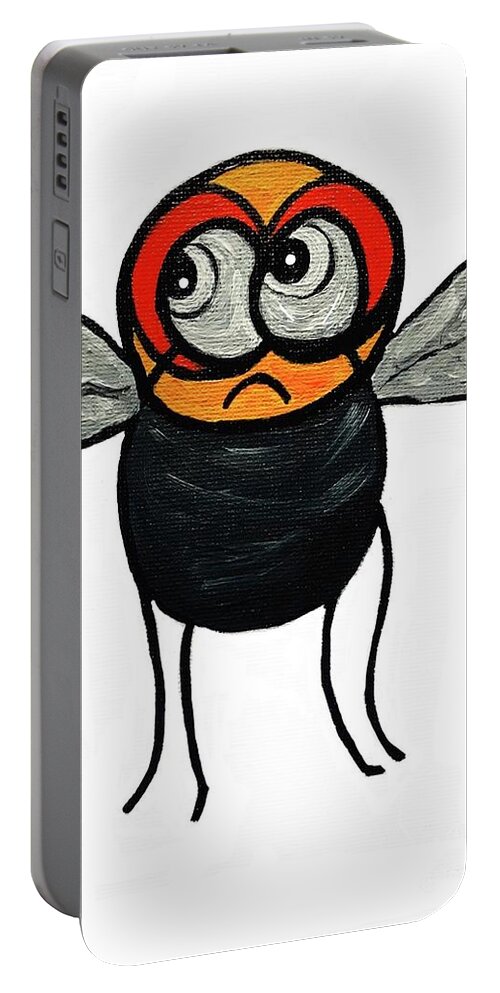  Portable Battery Charger featuring the painting Fly Boy by Oriel Ceballos