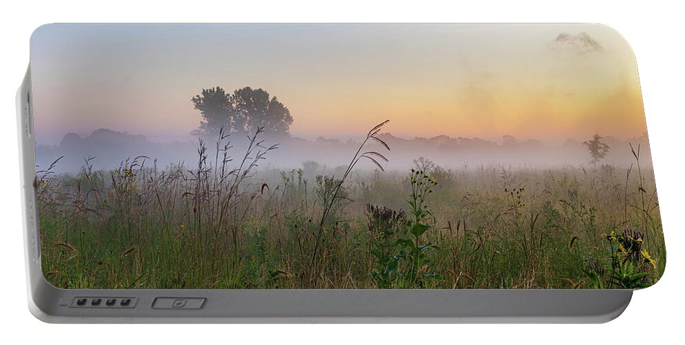 Fog Portable Battery Charger featuring the photograph Fog in the lowlands by Flowstate Photography