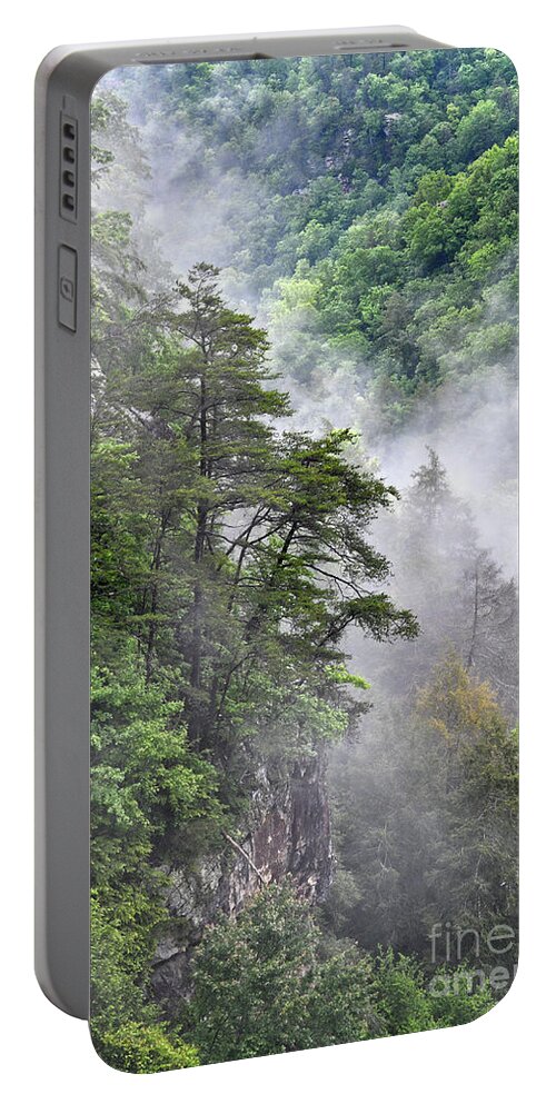 Fall Creek Falls Portable Battery Charger featuring the photograph Fog In Valley 2 by Phil Perkins