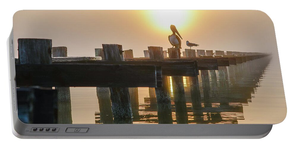 Pelican Portable Battery Charger featuring the photograph Foggy Coastline by Christopher Rice
