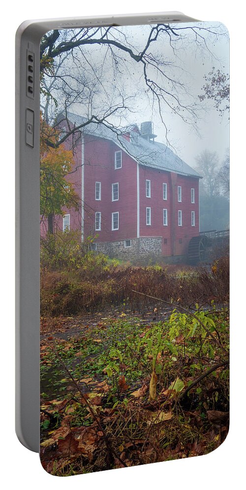 Kirby's Mill Portable Battery Charger featuring the photograph Foggy Morning at Kirbys Mill by Kristia Adams