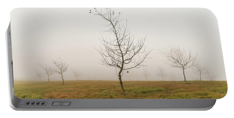 America Portable Battery Charger featuring the photograph Foggy Morning in Gettysburg by Amelia Pearn
