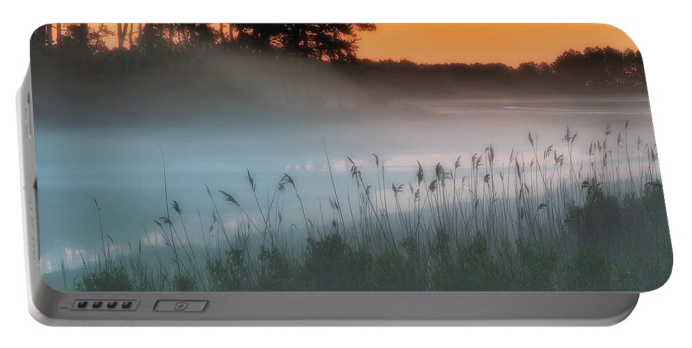 Chincoteague Portable Battery Charger featuring the photograph Foggy sunrise by Izet Kapetanovic
