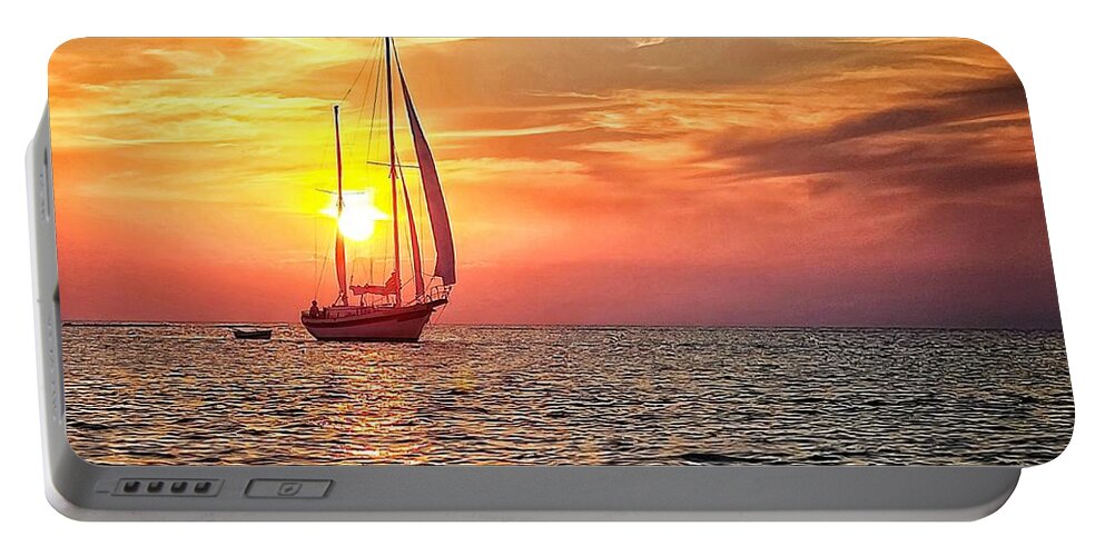 Sailboat Portable Battery Charger featuring the photograph Follow Me by Terry Ann Morris